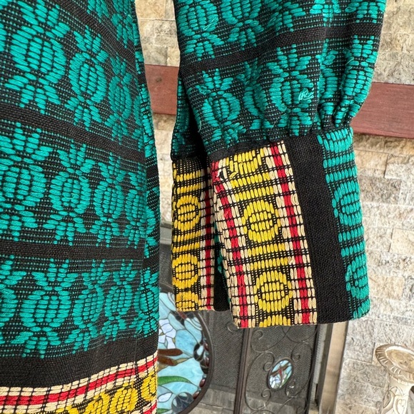 Vintage 1960s Dress Batik Dress Cotton Weave Size 8 - Picture 4 of 16